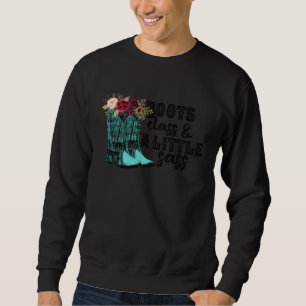 Blumen-Cowgirl-Stiefel Klasse A Lil Sass Western-L Sweatshirt