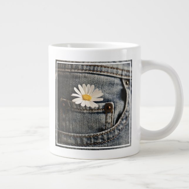 Blumen | Daisy in Jeans Pocket Jumbo-Tasse (Rechts)
