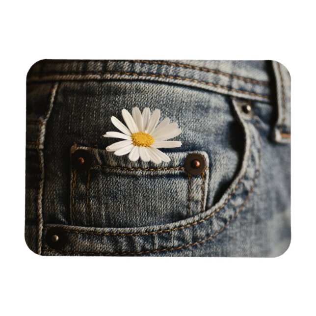 Blumen | Daisy in Jeans Pocket Magnet (Horizontal)