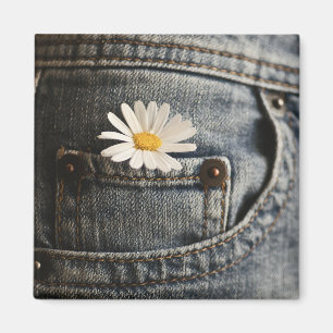 Blumen   Daisy in Jeans Pocket Magnet
