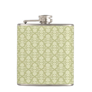 Blumen-Damask-Tapete Flachmann