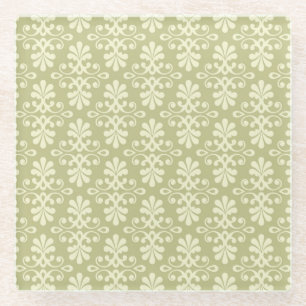 Blumen-Damask-Tapete Glasuntersetzer