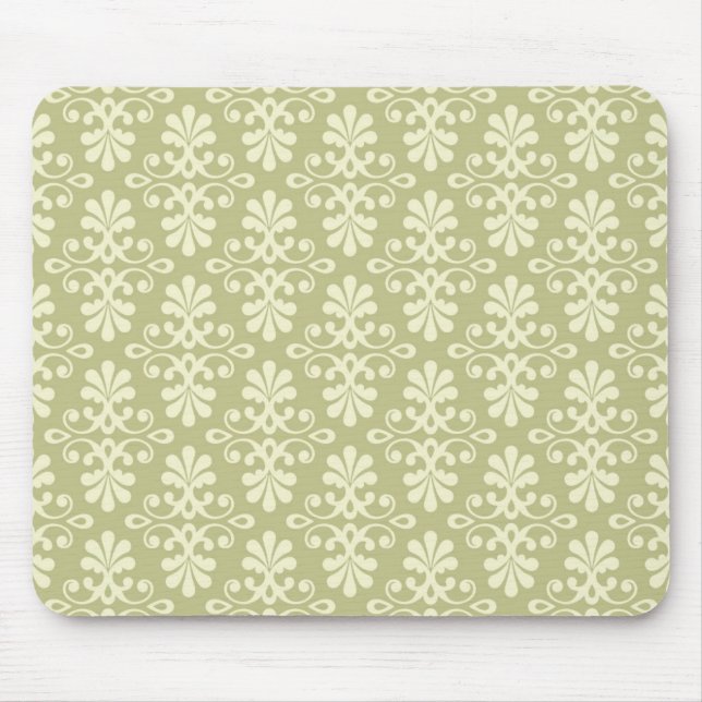 Blumen-Damask-Tapete Mousepad (Vorne)