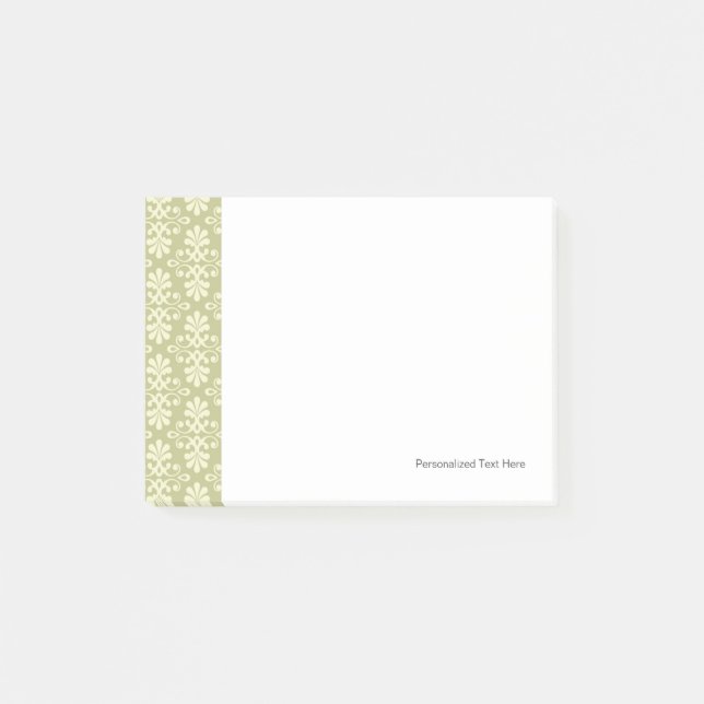 Blumen-Damask-Tapete Post-it Klebezettel (Vorderseite)