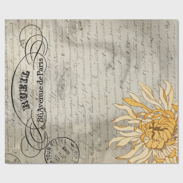 Blumen-Dame-Decoupage-Plakat Geschenkpapier (Flach)