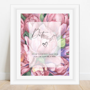 Blumen - Date-Night-Ideen. Date-Glas Braut-Spiel Poster