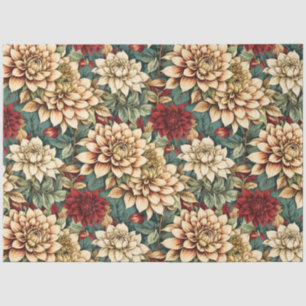 Blumen-Dekoupage im eleganten, rustikalen Vintage- Seidenpapier