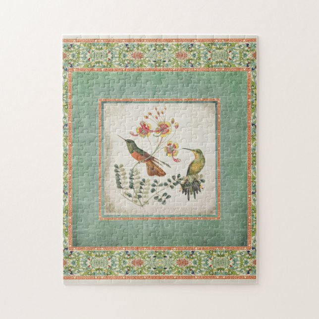 Blumen der Chinoiserie-Vintage Kolibri-n (Vertikal)