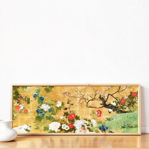 Blumen der vier Jahreszeiten, Saito Ippo, Asiatisc Poster