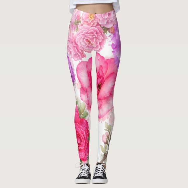 Blumen-Design-Leggings Leggings (Vorderseite)