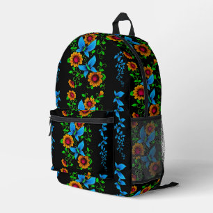 Blumen-Doodle Bedruckter Rucksack