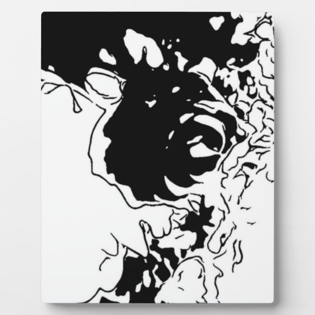 Blumen-Doodle Fotoplatte (Vorderseite)