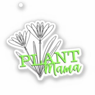 Blumen-Doodle handgezeichnete Pflanze Mama Neon Aufkleber