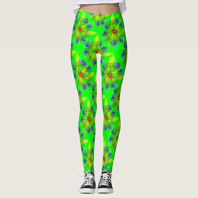 Blumen-Doodle-Leggings Leggings (Vorderseite)