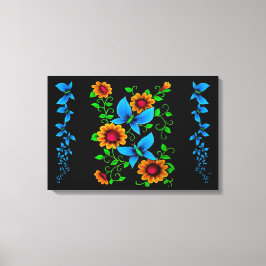 Blumen-Doodle Leinwanddruck