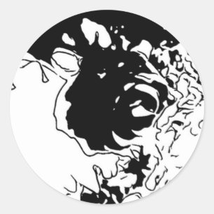 Blumen-Doodle Runder Aufkleber