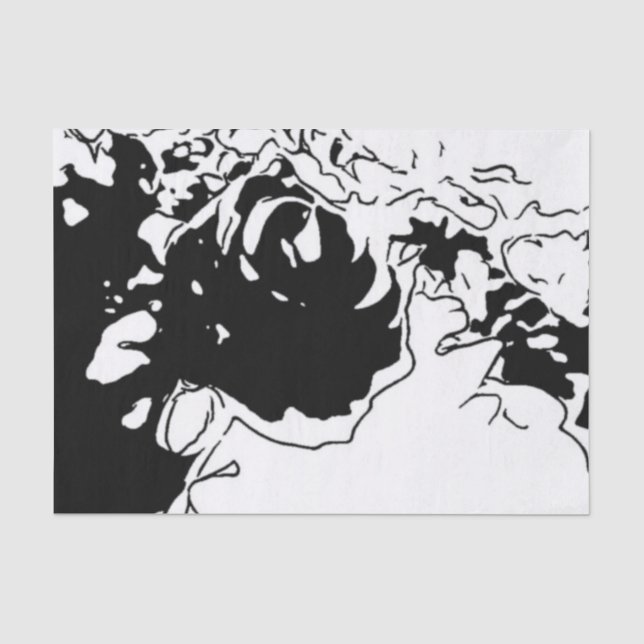 Blumen-Doodle Seidenpapier (Vorderseite)