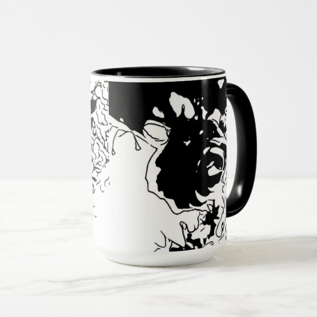 Blumen-Doodle Tasse (VorderseiteRechts)