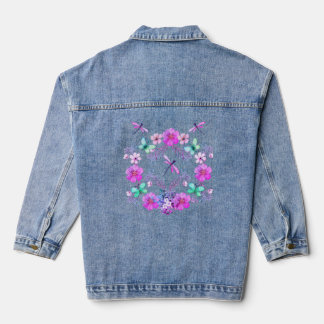 Blumen-Dragonfly-Denimjacke  Jeansjacke