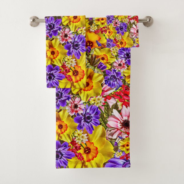 Blumen-Duschvorhang Badhandtuch Set (Insitu)