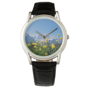 Blumen   Eiger Monch Schweizer Alpen Armbanduhr