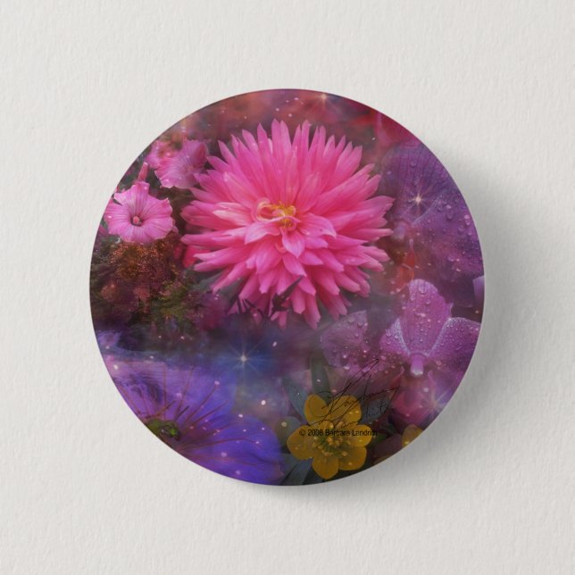 Blumen - ein visueller Blumenstrauß für Mama Button (Vorderseite)