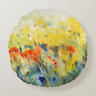 Blumen-Einfluss II Rundes Kissen