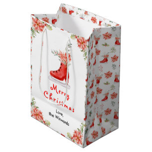 Blumen-Eislaufschuh Roter Frohe Weihnachten Mittlere Geschenktüte