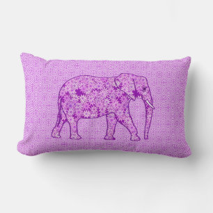 Blumen-Elefant - Amethystpurpur Lendenkissen