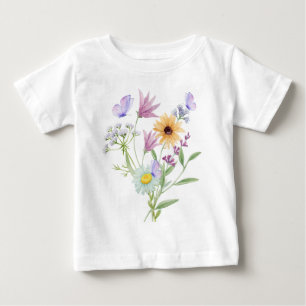 Blumen-Eleganz-T-Shirt – Sanfte Pastellblüten Baby T-shirt