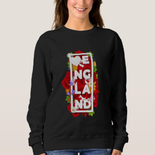 Blumen Englands Rote Tudor-Rose Wortkunst Englisc Sweatshirt