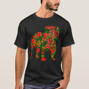 Blumen-Englische Bulldogge T-Shirt