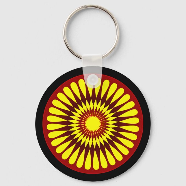 Blumen-Entwurf Keychain Schlüsselanhänger (Vorderseite)