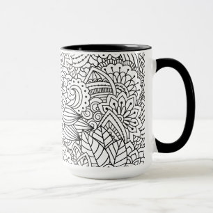Blumen-Entwurfs-Gekritzel Tasse