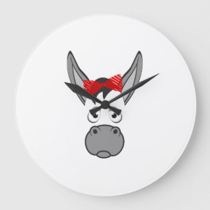 Blumen-Esel-Tier-Halloween-Kostüm-Geschenk Große Wanduhr