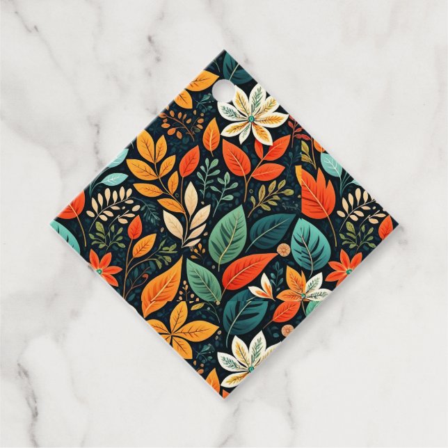 Blumen Exotische Blumen Muster Geschenkanhänger (Vorderseite)