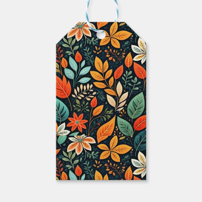 Blumen Exotische Blumen Muster Geschenkanhänger (Vorderseite)