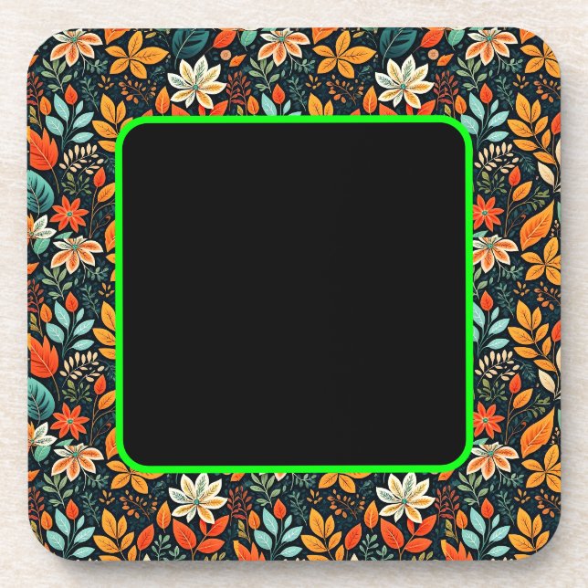 Blumen Exotische Blumen Muster Getränkeuntersetzer (Vorderseite)