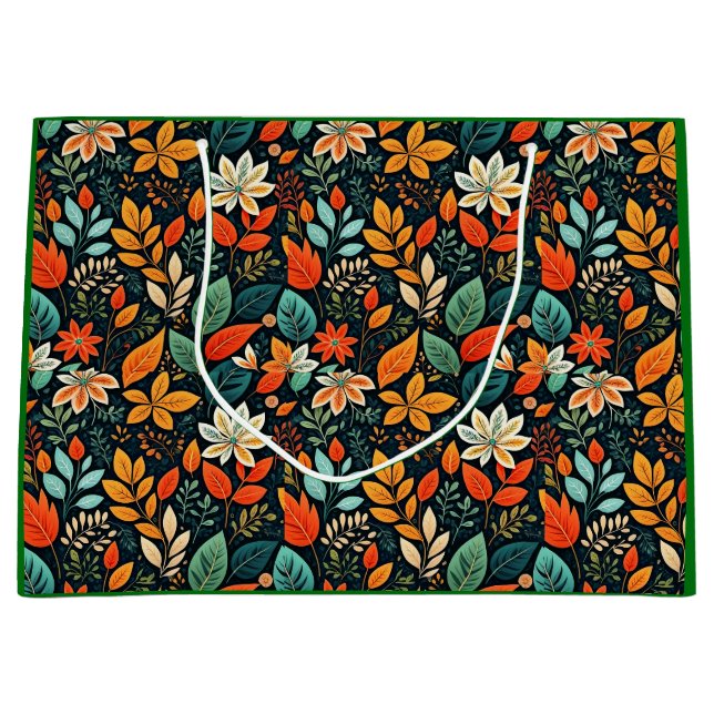 Blumen Exotische Blumen Muster Große Geschenktüte (Vorderseite)
