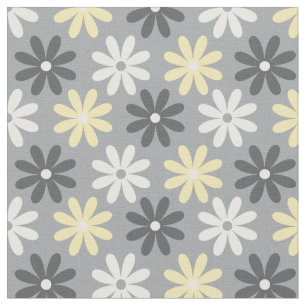Blumen Fabric Group Gelber und Graues Pattern Stoff