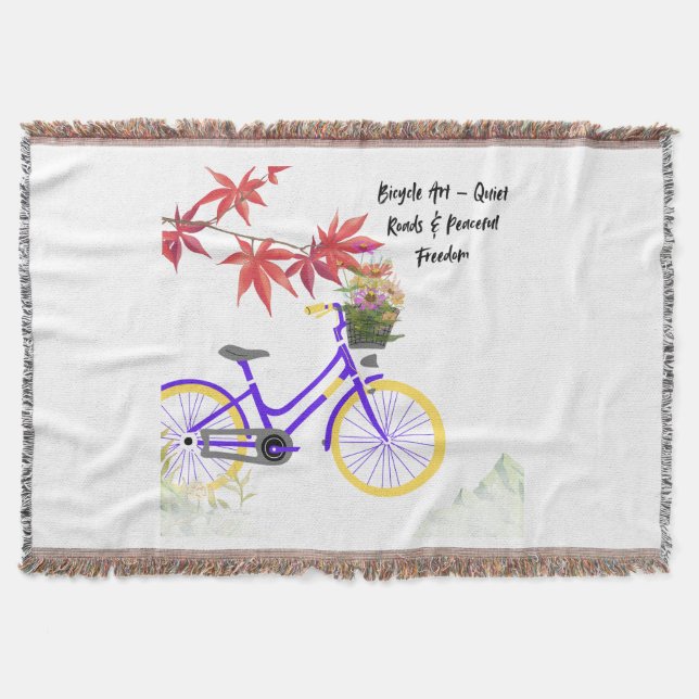 Blumen-Fahrrad-Motivationsdesign Decke (Vorderseite)