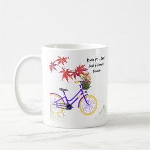 Blumen-Fahrrad-Motivationsdesign Kaffeetasse