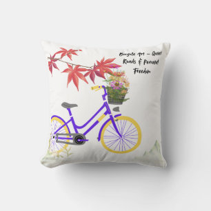 Blumen-Fahrrad-Motivationsdesign Kissen