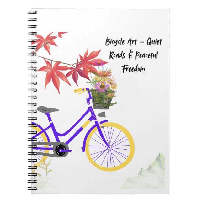 Blumen-Fahrrad-Motivationsdesign Notizblock (Vorderseite)