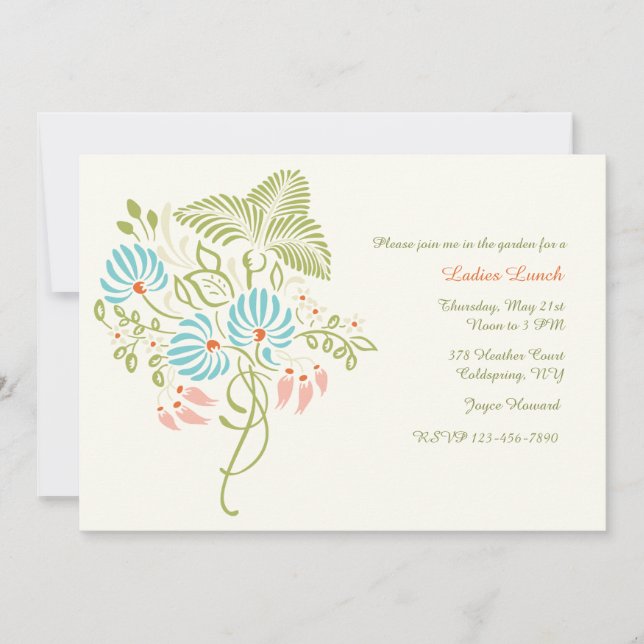 Blumen-Fantasie-Einladung Einladung (Vorderseite)