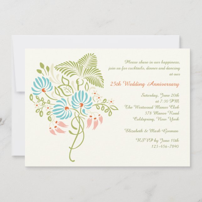 Blumen-Fantasie-Einladung Einladung (Vorderseite)