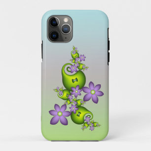 Blumen-Fantasie Flieder-Blumen Grüne Formen Frakta Case-Mate iPhone Hülle