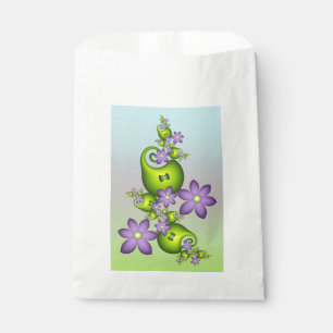 Blumen-Fantasie Flieder-Blumen Grüne Formen Frakta Geschenktütchen