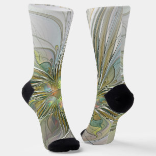 Blumen-Fantasie Moderne Fraktal-Kunst-Blume mit Go Socken