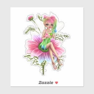 Blumen-Fee Aufkleber